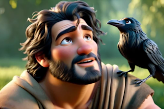 create african folktale 3d ai animated bible story ai music video for youtube
