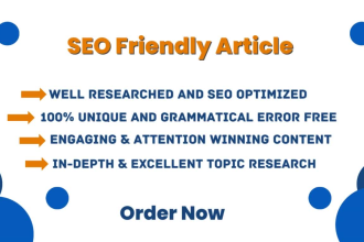 do SEO friendly article writing, blog post writing or content writing