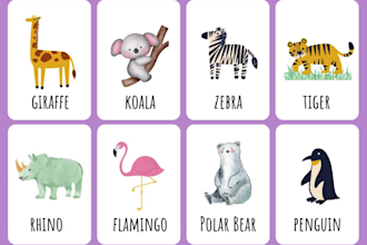 design printable flashcards for kids in english, urdu and arabic language