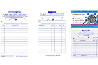 design professional invoices business cards receipts delivery notes