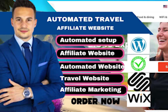 create design travel affiliate website build automated travel affiliate website
