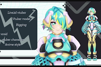 draw, rig anime 3d vtuber model vrchat dkimakura vtuber commission live2d vtuber