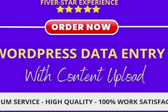 do wordpress data entry and content upload