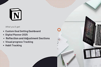 do custom notion goal setting template digital planner 2025 as notion expert