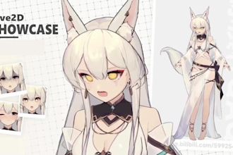 draw male and female 2d vtuber model live2d model, vtube studio model, anime