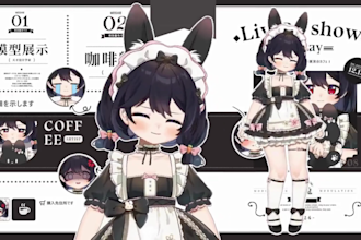 draw, rig custom live2d anime vtuber avatar models for streaming face tracking