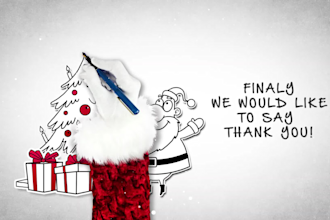 create a beautiful christmas whiteboard doodle video