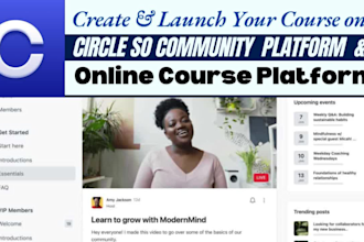 setup circle so community with forum, online course, circle community platform