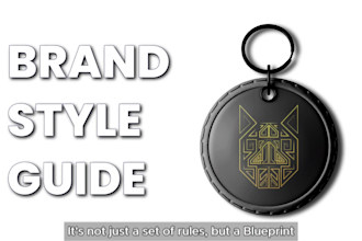 design brand style guide or brand identity guidelines with branding kit and logo