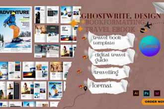 ghostwrite design format travel book template, digital travel guide,travelling