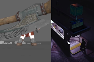 low poly 3d model animation in retro psx ps1 ps2 n64 style for VR ar