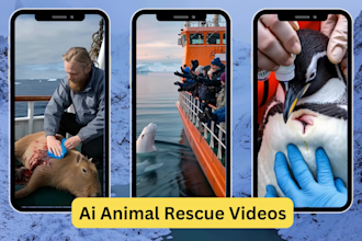 create 1000 hyper realistic ai animal rescue videos