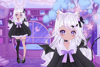design and rig live2d model, 2d vtuber model, anime  model , 2d vtuber rigging