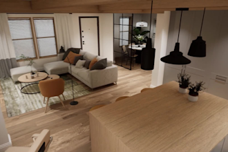 do you office , church, kitchen, sitting room, dinning room 3d interior design