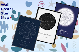 design personalized night sky star map of your special date