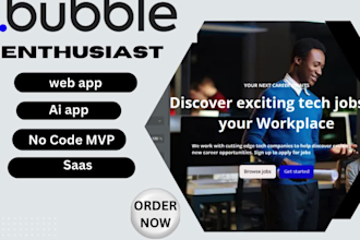 build a custom bubble io web app, no code mvp, saas or ai app