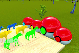 create funny 3d animal animation for kids