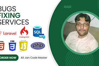 fix bugs or develop in PHP, laravel, codeigniter, javascript, wordpress, mysql