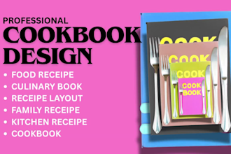 write, format, design recipes book, cookbook design, cookbook formatting, recipe