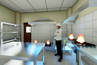 plan commercial kitchens of the hotel, restaurant,cafeterias
