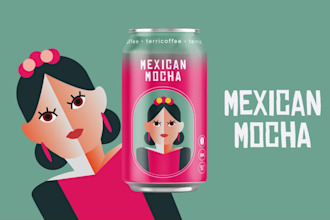 do product packaging and label design in aesthetic style