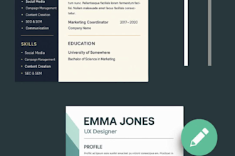 professional and modern resume template creation