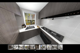 create a stunning, photorealistic 3darchitectural walkthrough video or 360 vr