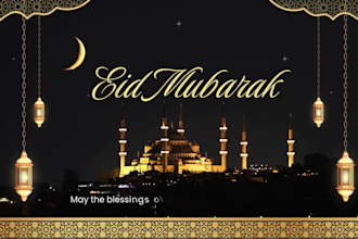 create eid ul adha mubarak video,eid greeting card,flyer and post