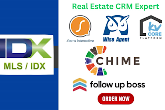 setup sierra interactive, kvcore, chime, follow up boss, and wise agent CRM