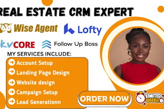 setup lofty CRM website, kvcore, chime, follow up boss, kv core CRM