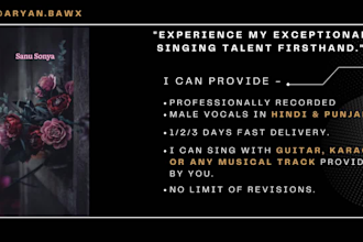 sing professionally in hindi and punjabi, vocalist