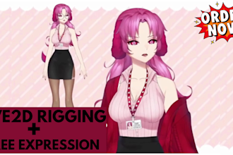 draw male, female live2d vtuber model, 2d vtuber model, vtuber rigging live2d