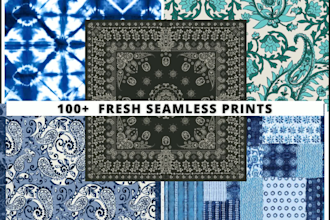 design customize seamless prints for textile  and home decor