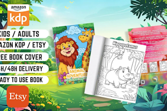 create coloring book pages and book cover for amazon KDP