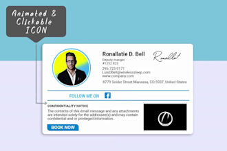 code gif animated HTML email signature for gmail outlook etc