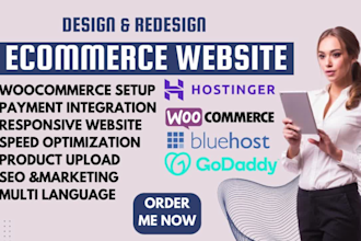 design godaddy website, webstore, wix ecommerce hostinger, bluehost wix website