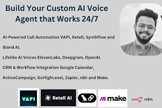 make ai voice agent using retell vapi synthflow bland n8n langchain elevenlabs