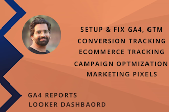 setup google analytics,tag manager, ga4, conversion tracking