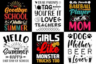 create svg custom typography t shirt design graphic