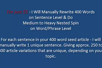 manually and creatively rewrite up to 500 Words