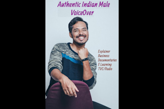 record a male indian english voiceover