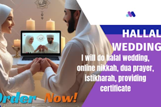 do halal wedding, online nikkah, dua prayer, istikharah, providing certificate