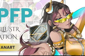 draw original character illustration for pfp, fanart in anime style