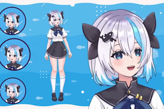 draw and rig live2d vtuber model vtuber studio commission 3d vtuber live2d rig