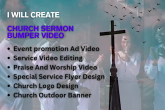 create professional church sermon bumper, intro closing videos, motion graphics