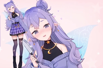 draw and rig live2d vtuber, 2d vtuber commission, live2d rigging, vtuber model