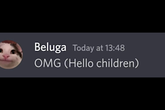 make discord chat video of beluga style with thumbnail