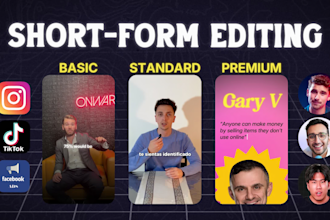 do video editing for your instagram reels, youtube shorts and tiktok