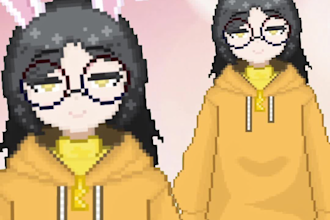 draw and rig a pixel art vtuber model avatar