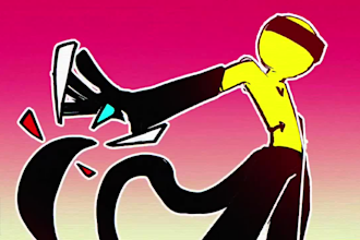 create stick figure cartoon character design stickman animation 2d fight video
